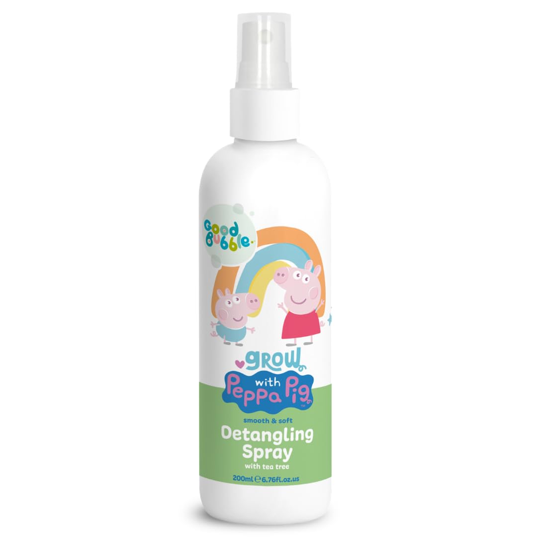 4 X Good Bubble Grow with PEPPA PIG Hair DETANGLING Spray 200ml.