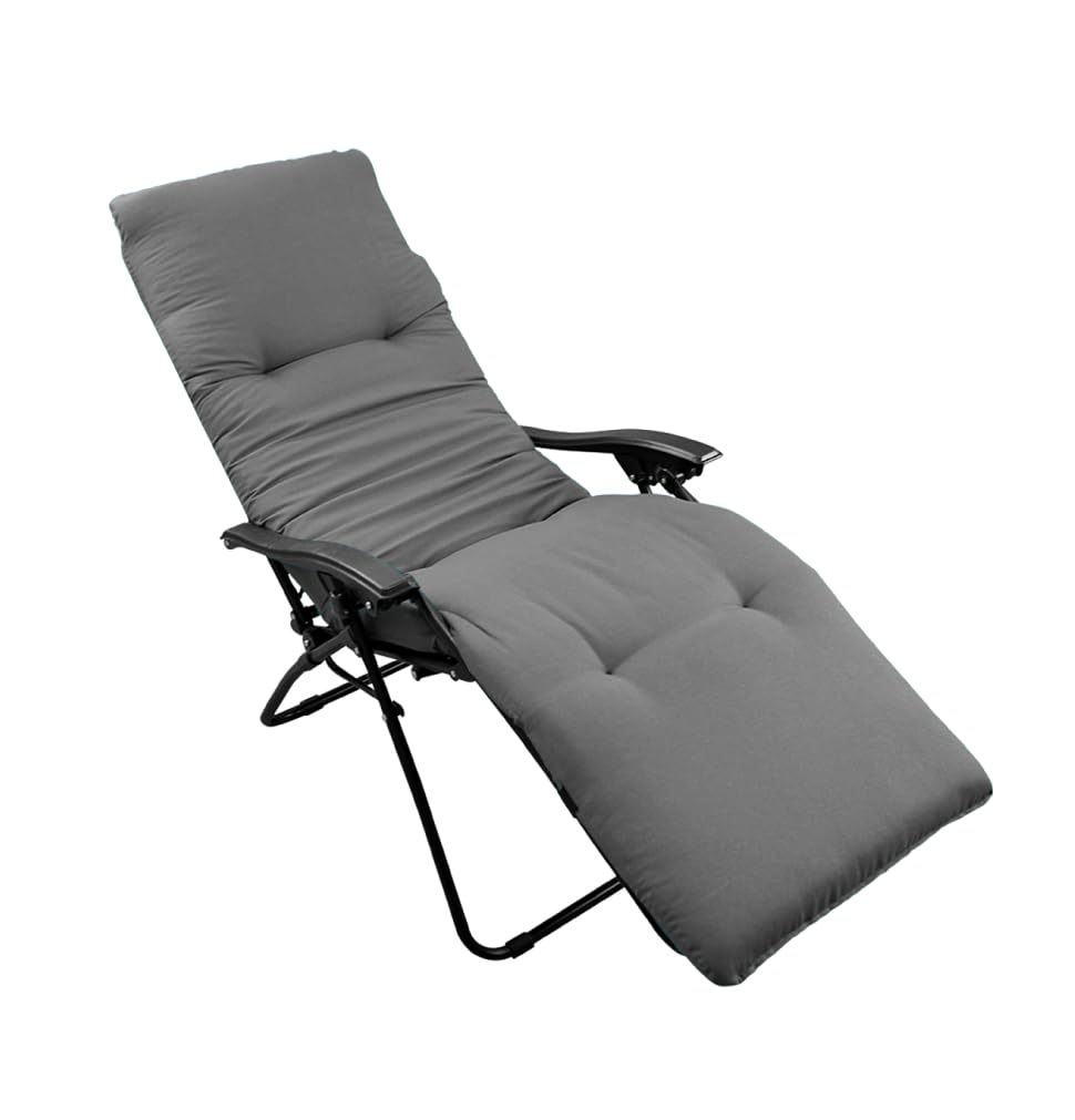 CHELY INTERMARKET Cojín Acolchado 180x55x8cm Gris Exterior Tumbonas Sillas Jardín Terraza Cómodo Poliéster Respaldo Largo Palets Reclinables Sujeción Elástica Vacaciones
