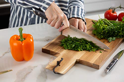 Saken 8-Inch Chef’s Knife - High-Carbon German Steel Chef Knife With Ergonomic Wooden Handles - Professional Multipurpose Kitchen Knife For Slicing, Chopping, Mincing, Deboning, And More #TOP2