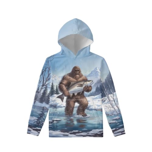 Image of WELLFLYHOM Boys Hooded Sweatshirts Hoodie Pullover Cool Graphic Crewneck Blouses Size 6-16