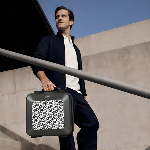 Image of Nautica Unisex Hard Shell Vanity Case | Hardsided ABS | Professional Makeup & Toiletry Travel Organizer | Heavy-Duty with Luggage Trolley Sleeve | Premium Grooming Kit & Cosmetic Storage Box | Grey