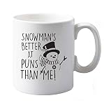 Flox Creative Mug en céramique Motif bonhomme de neige, Image des deux côtés.