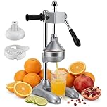 Manual Citrus Juicer, Heavy-Duty Lemon Squeezer, Professional Hand Juicer two Press Heads, Max Juice Extraction, for Orange, Pomegranate, Lemon & Lime