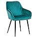 Riess Ambiente Edler Design Stuhl Turin Samt türkis mit Armlehne Esszimmerstuhl Konferenzstuhl