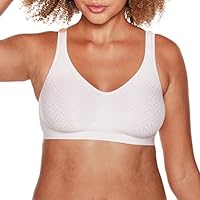 Bali Women's Comfort Revolution Wirefree Bra with Smart Sizes DF3484, White Retro, 3X-Large