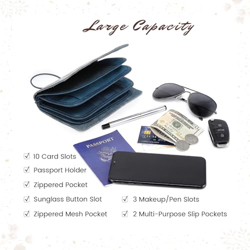 Image of OLD TREND Genuine Leather Nomad Organizer Travel Wallet | Women's Wallet Clutch Passport Holder
