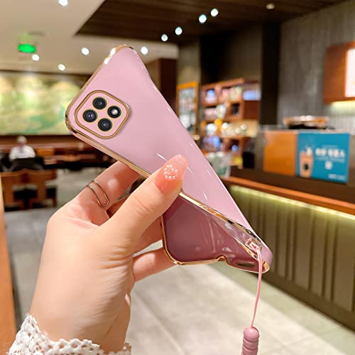 For Boost Mobile Celero 5G Phone Case(Not For Plus), Samsung A22 5G Case For Women Electroplating Luxury Aesthetic Trendy Pretty Full Camera Soft Tpu Protection Shockproof Cover For A22 5G(Violet) #TOP6