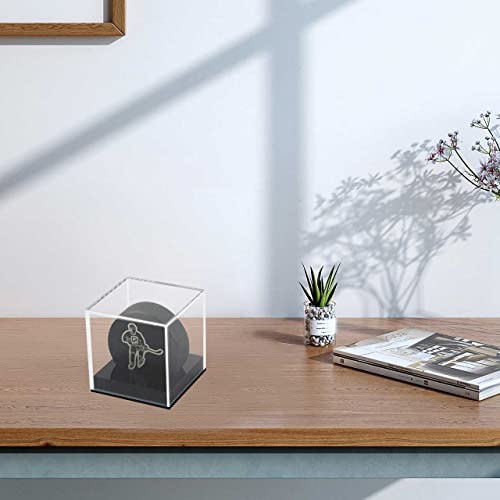 Clear Hockey Puck Display Case Acrylic Puck Display Holder Stand Box Sports Dustproof Storage Collectibles Protection Box With Base #TOP5