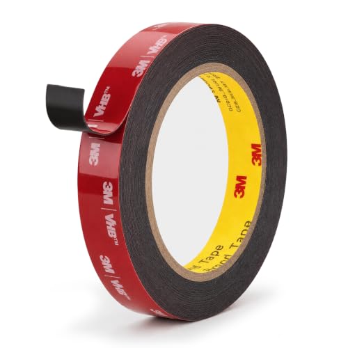 Image of 3M 5925 Double Sided Tape, 0.75 in x 16.4 ft Heavy Duty Foam Tape | 0.025 in Black Acrylic Foam, Water-Resistant Bond, for RV, Auto, LED Strips, Metal, Glass, Tile and Wood