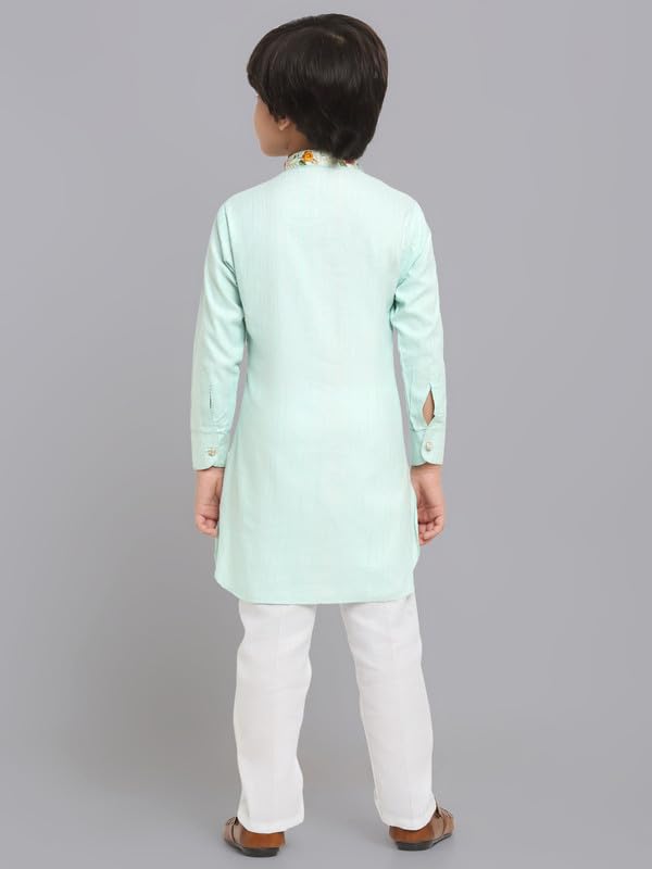 Image of Traditional Ethnic Wear Cotton Kurta Pyjama Set For Kids & Boys