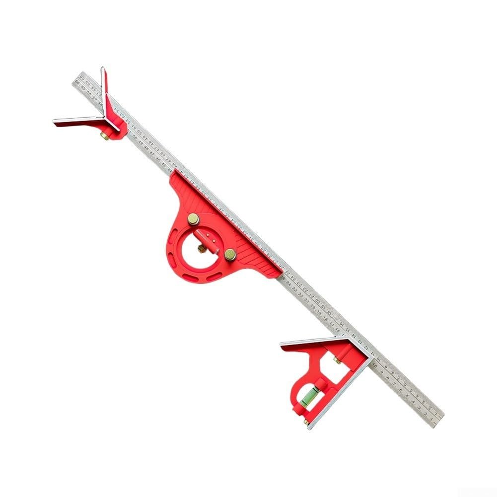 Stainless Steel Combination Square 33cm 90/45 Degree(Style B red 60cm)