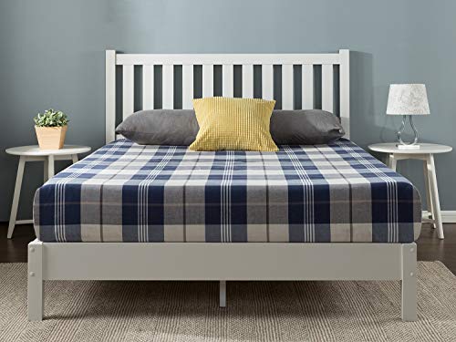 Zinus Wen Wood Deluxe Platform Bed Frame With Headboard / Solid Wood Foundation / Wood Slat Support / No Box Spring Needed / Easy Assembly, Full #TOP2