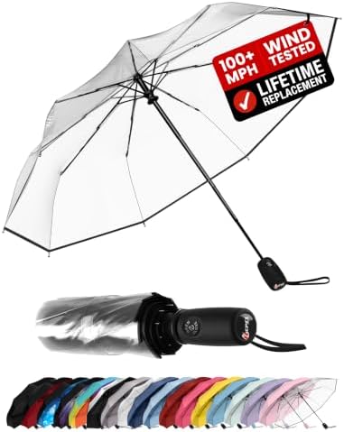 Repel Golf Umbrella with Triple Layered Reinforced Fiberglass Ribs Adorned in Red Paint, 60" Vented Double Canopy with Teflon Coating, Auto Open