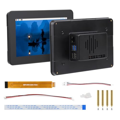 Écran tactile DSI 7 pouces 1280x720 IPS avec boîtier de protection pour Raspberry Pi
