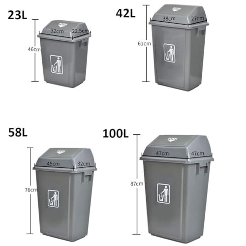 Caneca de basura de plástico 42L con tapa separable miniatura 2