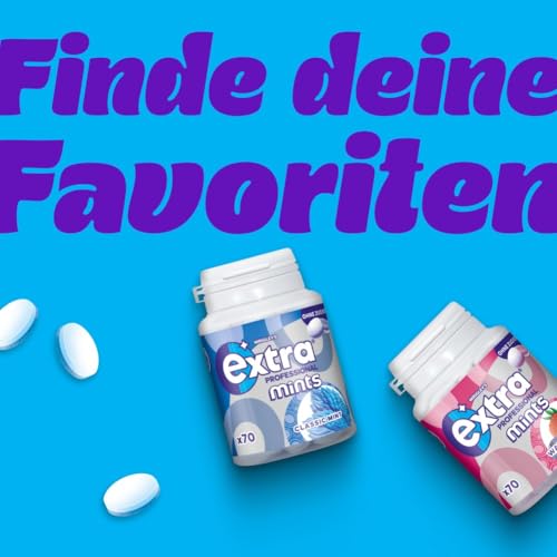 Extra Professional Mint Zuckerfreie Lutschpastillen, Multipack mit 6 x 70 Lutschbonbons, Süßigkeiten mit Minzgeschmack, Xylitol Mints, Lutschbonbons für frischen Atem