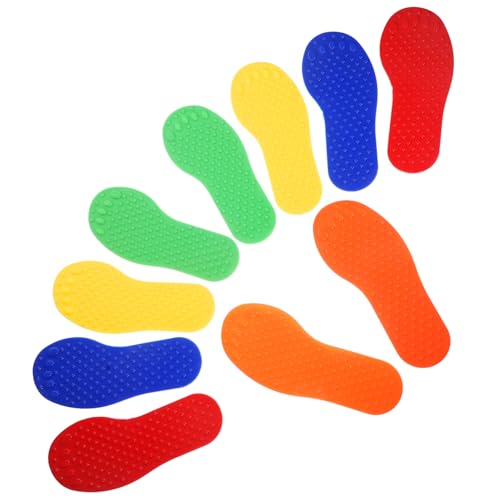 YARNOW Tennis Und Fußball Trainingsmarkierungen 10 Stück Fußförmige Bodenpunkte Aus Robustem Material Farbige Markierungspunkte Für Sportplätze Und Agilitätstraining Im Innen Und Außenbereich