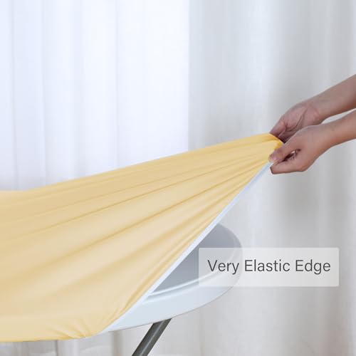 Obstal Fitted Round Table Cloth, Reversible Waterproof Stain Resistant Elastic Stretch Tablecloth, Wipe Clean Table Cover for Outdoor/Indoor Use, Fits Round Tables up to 30" - 36" Diameter, Champgane by Obstal - Used condition - Image 7