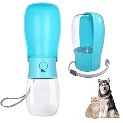 Dispensador De Agua Cielo shallyong Botella para perros para llevar, dispensador de agua de 300 ml, color azul cielo, botella para perros para viajes, senderismo, excursiones, camping