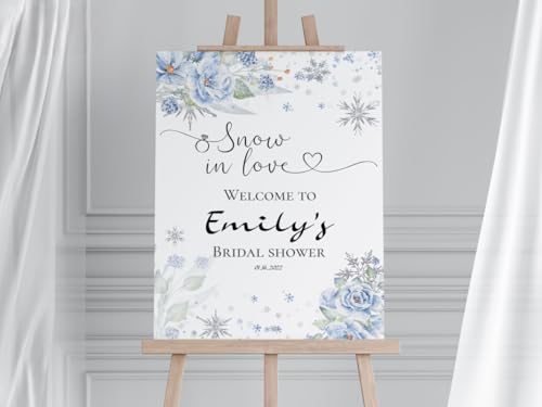 Nvtbibi Store Snow In Love Bridal Shower Welcome Sign, Snowflake
