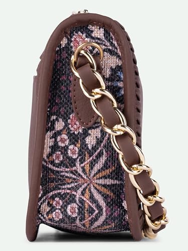 Image of ZOUK Small Shoulder Bag Bag for Women | Stylish Vegan Leather Shoulder Bag with Gold Chain Handle | Water-Resistant | Chic & Handcrafted Purse |