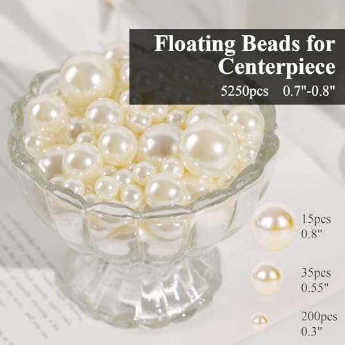 Futureplusx 250Pcs Ivory White Candle Floating Vase Fillers thumb #1