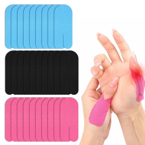 30 Stück Finger Tape, Daumen Bandage Daumen Vorgeschnittenes DaumenstüTzband Kinesiologie-Patches, Aufkleber Daumenschutzband DaumenunterstüTzungsband