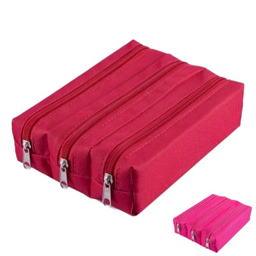 Estojo Escolar Triplo com 3 Divisórias – Material Nylon Impermeável