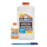Elmer's PVA Glue Great for Slime Making, Washable, 946 ml, White + Elmer's Slime Activator Solution 259 ml + PaperMate Pen Gift
