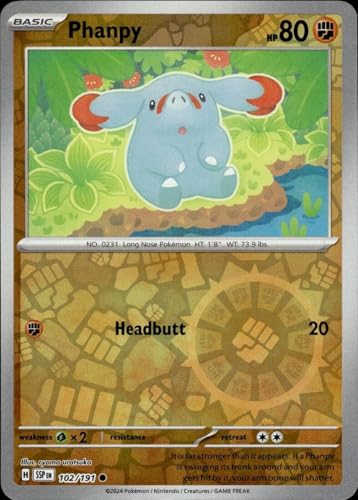 Phanpy - 102/191 - Reverse Holo - Surging Sparks - NM/M