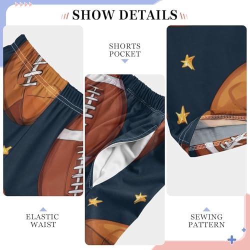 Football Starry Boys Long Pants Soft Trousers Elastic Waist Kids Lounge Bottoms with Pockets S-XL4