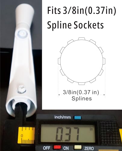 Image of Window Crank Handle Replacement,(Single)(White Color) Fit to [3 /8 inch Spline Socket Crank Handle]. Spline Socket, Smooth 360-Degree Operation.Casement,Compatible Andersen Window.Material: Zinc Alloy