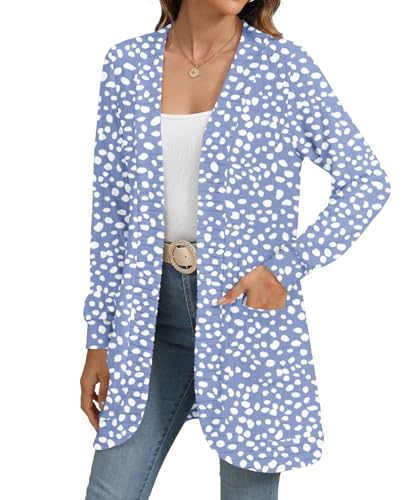 Image of YSYOKOW Cardigan Sweaters for Women Long Sleeve Open Front with Pockets | Long Cardigans for Women Lightweight Soft Casual Dressy Loose Fit Cardigan Sweater with Pockets for Work and Office