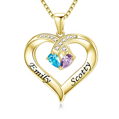 MissNity Engraved Birthstone Necklace