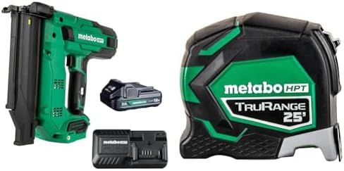 Bundle of Metabo HPT 18V MultiVolt™ 18-Ga Compact Cordless Brad Nailer Kit, NT1850DG + Metabo HPT 25 Ft Tape Measure, 115925M image 2