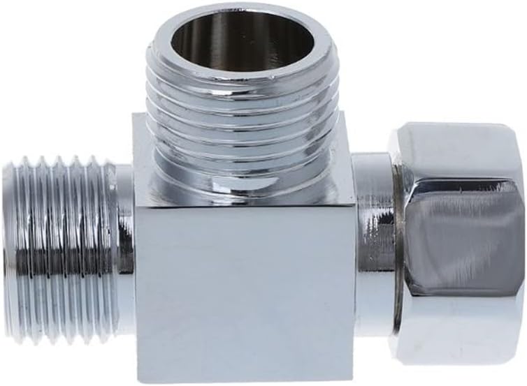 1/2 inch Brass Chrome 3 Way Diverter Hose Fitting Tee T Shape Adapter Bath Connector Valves