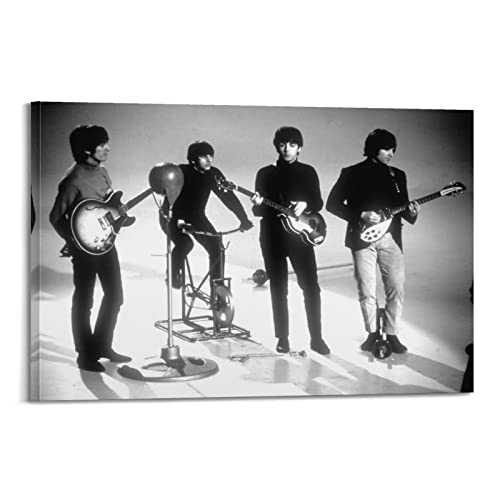 SHUPSY Poster décoratif sur toile The Beatles Star Black and White Fan Art – Impression moderne pour chambre à coucher – 50 x 75 cm - Les Beatles, Paul McCartney, John Lennon, RIngo Starr, George Harrison SHUPSY Poster décoratif sur toile The Beatles Star Black and White Fan Art - Impression moderne pour chambre à coucher - 50 x 75 cm
