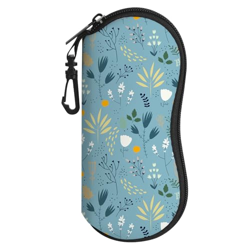 Image of Sunglasses Soft Case, Cute Ultra Light Portable Neoprene Zipper Eyeglass Glasses Case with Belt Clip for Men Women