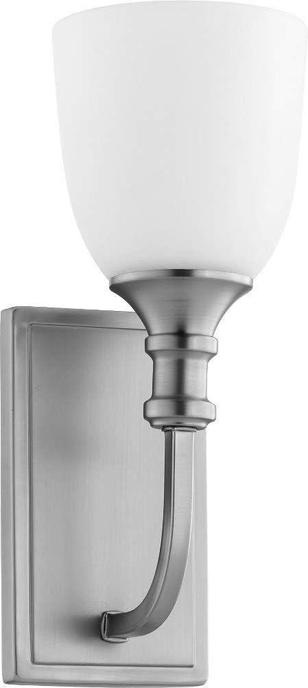 Quorum 5411-1-65 Transitional One Light Wall Mount from Richmond Collection in Pewter, Nickel, Silver Finish,