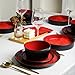 Stone Lain Albie 20-Piece Dinnerware Set Stoneware, Red and Black