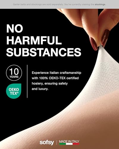 Image of sofsy Premium High-Waist Mesh Garter Belt | 6-Strap Suspender Lingerie for Women's Thigh High Stockings with Metal Clips