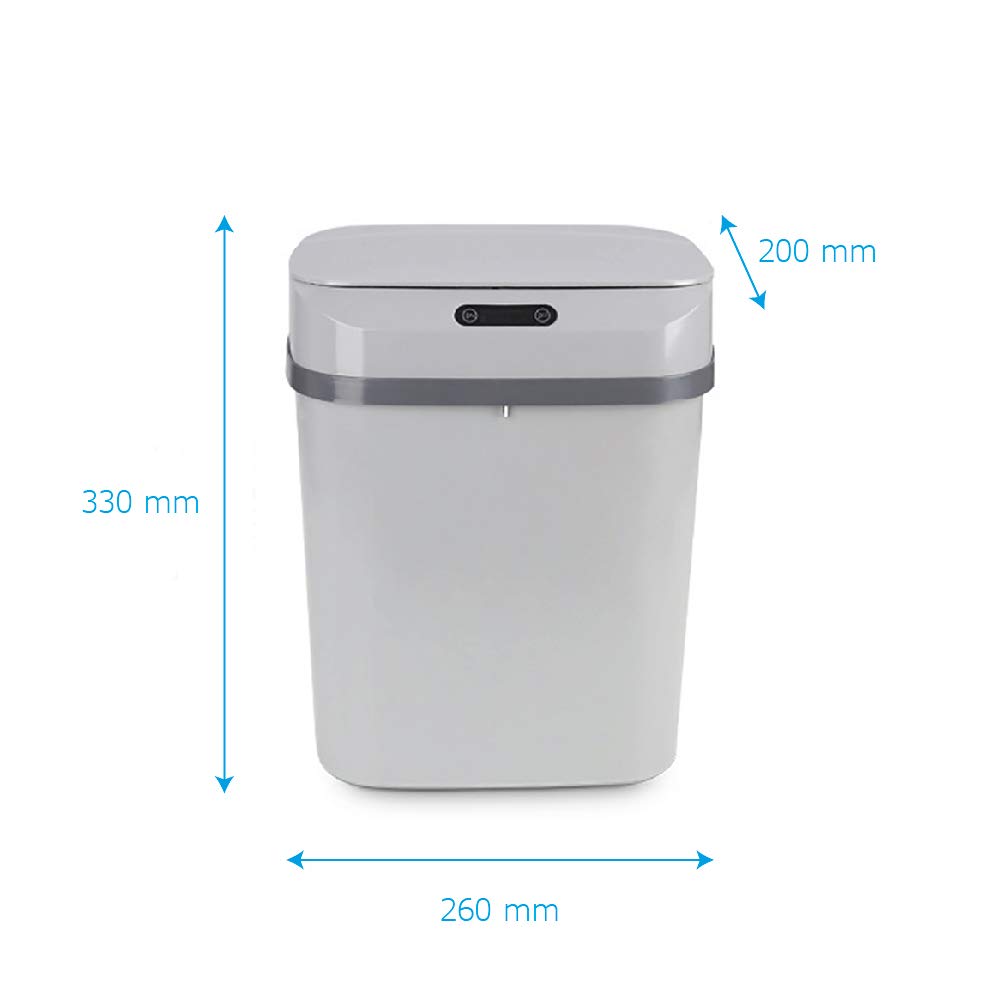 Cubo de Basura con Sensor Automático · Papelera Inteligente de 13 Litros para Cocina, Dormitorio, Baño y Oficina · Color Gris