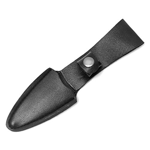 QWORK®1 Stück Austernmesser, austernmesser mit Lederscheide, Edelstahlklinge mit hochwertigem Holzgriff