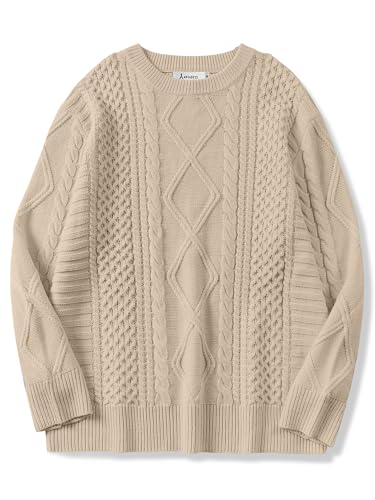 ANRABESS Sweaters for Women Oversized Crewneck Long Sleeve Casual Loose