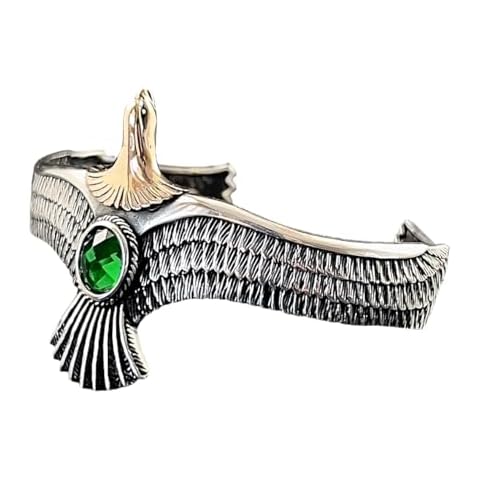 Garnet Gemstone Eagle Bracelet, Handmade 925 Sterling Silver Eagle Cuff Men's Bracelet with Garnet, Gift for Him, Unique Eagle Jewelry Cover