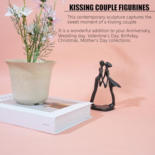 Estatua pareja abstracta de hierro para decoración moderna miniatura 5