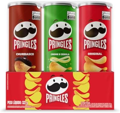 Pringles Pack Promo Salgadinho de Batata Frita 3 Sabores - Origin...