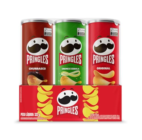 Pringles Pack Promo Salgadinho de Batata Frita 3 Sabores - Origin...