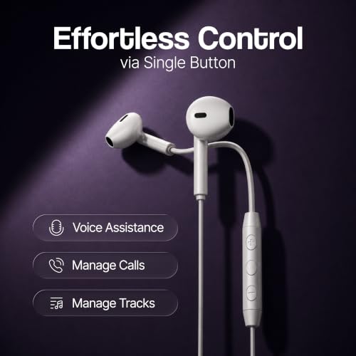 Image of Ambrane Type C Wired Earphones with 14.2mm High Bass Drivers, InBuilt Mic for Crystal Clear Calls, Control Buttons, On Ear Fit for USB C Devices - Mobiles, Tablets, Laptops, Others (Stringz 06, Blue)