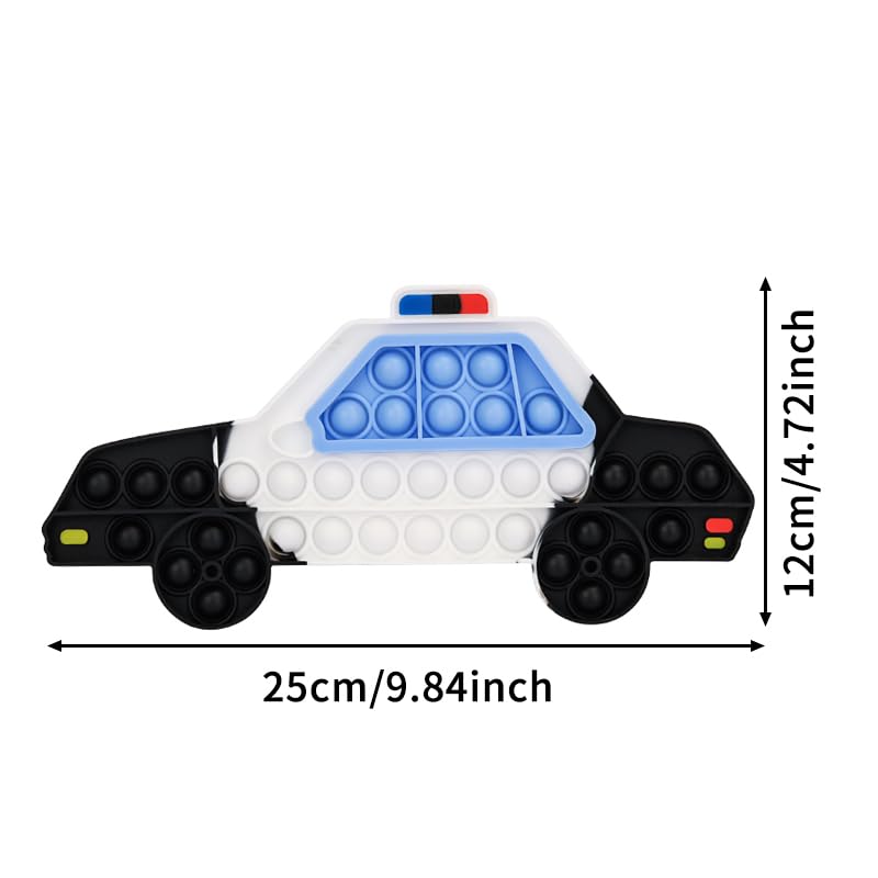 Ranzah Pop Fidget Toy Push Pop Bubble Sensory Toy For Kids And Adults Travel Poppet Toy Squishy Toy For Gifts & Parties ADHD Stress & Anxiety Relief Toy Squeeze Toddler Toy (Police Car) - Image 3